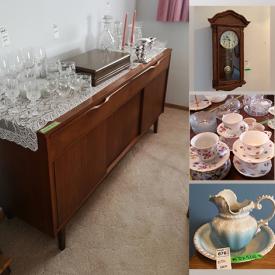 MaxSold Auction: This online auction features furniture such as a couch, Pepplers dresser, desk, shelving unit, bench, chairs and. more Christmas decor, glass, Alfred Meakin wash basin, vacuums, Black and Decker lawnmower, servingware, wall art, books, Sligh clock and more!