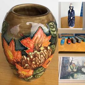 MaxSold Auction: This online auction features furniture such as end tables, china cabinet, dressing screen, Mahogany breakfront cabinet and more, Royal Doulton, lead crystal, glassware, Moorcroft, Paragon, Wedgwood, diecast cars, model trains, collectible plates, china, books, cameras, lamps and much more!