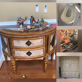 MaxSold Auction: This online auction features furniture such as vintage tables, chest of drawers, chairs, entertainment center, patio table set, sleeper sofa, bench, demilune table, office furniture and more, wall art, Wedgwood, kitchenware, glassware, lamps, abdominal cruncher, Octane Fitness elliptical, electronics and much more!