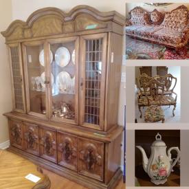 MaxSold Auction: This online auction features furniture, lamps, mirror, Freezer, silverware, glassware, Tapestry, Treadmill, Limoges Urn, vases, tea and coffee sets, snowblower, rugs and much more!