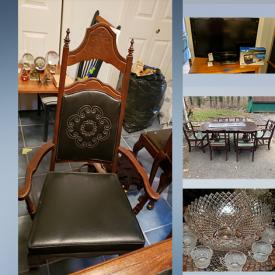 MaxSold Auction: This online auction features Mikasa, silverplate, Limoges, Lenox, 30" Envision HDTV, furniture such as wooden desk, leather and wood chair, dining table with chairs, china hutches and buffet, kitchenware, glassware, pottery, vintage speakers, books, DVDs, children’s toys and much more!