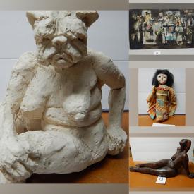 MaxSold Auction: This online auction features Sherri Cavan Sculptures, Hina Ningyo Doll, Antique Ichimatsu Doll, Baugh Sculpture, Oil Paintings by William Wiley, Igor Eliseev, Robert Munoz and much more!