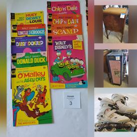 MaxSold Auction: This online auction features comics, airline memorabilia, fabric, board games, puzzles, sewing notions, baby clothes, vintage toys, craft supplies, sewing machine and much much!