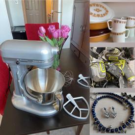 MaxSold Auction: This online auction features kitchen appliances, kitchen utensils, dishware, vintage tins, hangers, jewelry, pins, plates and bowls, vases, glassware, clothing purses, lamps, decorative flowers, phone cases, books, vacuum cleaners, magazines, electronics, tools and much more!