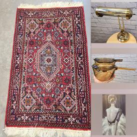 MaxSold Auction: This online auction features 18k gold jewelry, original paintings, Royal Doulton, area rugs, cookware, lighting, dishware, glassware, file cabinets, home decor and much more!