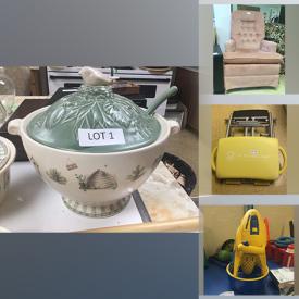 MaxSold Auction: This online auction features a dresser, coffee table, desk & chair, jewelry box, collectors plate, books, decorative figurines, costume jewelry, pen set, electric heater, vases, lamps, ceiling fixtures, office supplies such as printer, speaker, typewriter, leaf blower, chainsaw and much more!