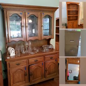 MaxSold Auction: This online auction features China Cabinet, Glassware, Bakeware, Kitchenware, Office Supplies, Rug, Puzzle Board, Stand, Bookshelf, Entertainment Center, Cabinet, Desk, Luggage, File Cabinets, Portable Heater and much more!