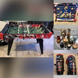 MaxSold Auction: This online auction features Foosball Table, Hockey Equipment, Vintage Tea Cart, Antique Room Divider, Hurricane Lamps, Ed Hardy Collection, CookieJars, Vintage Humidor Table, Mini Shoe Collectibles, Upholstery Fabric, TV and much more!