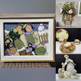 MaxSold Auction: This online auction features Lladro figurine, toys, framed paintings, Mexican pottery, Vintage Franciscan Apple dishes, collector plates, art glass, animal figurines, small kitchen appliances, art glass, table lamps, games and much more!