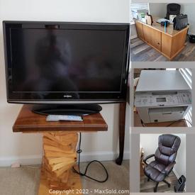 MaxSold Auction: This online auction features TVs, Printer, Lawnmower, Bicycle, Patio Furniture, Grill, Area Rug, Sofas, Vanity, Cello, Guitar, Digital Keyboard and much more!