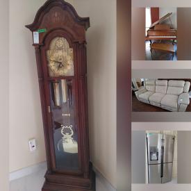 MaxSold Auction: This online auction features a Tempus Fugit grandfather clock, furniture such as chairs, sofa, dining table, and china cabinet, musical equipment such as a Mason & Risch piano and much more!