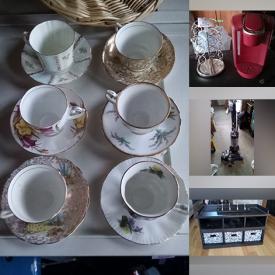 MaxSold Auction: This online auction features office supplies, yarn, small kitchen appliances, puzzles, pet products, teacup/saucer sets, animal figurines, porcelain dolls, paving stones, sports equipment, TVs, costume jewelry, iMac and much more!