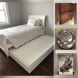 MaxSold Auction: This online auction features Trundle Bed, MCM Walnut Furniture, Silver Servingware, Whimsical Tea Pot, Poster Art, Children's Books, DVDs, Skis and much more!