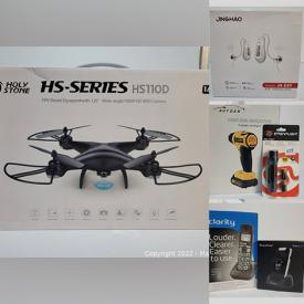 MaxSold Auction: This online auction features New in Open Box items such as Drones, Headsets, Beauty Appliances, Dash Cam, Tablets, Power Tools and much more!