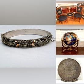 MaxSold Auction: This online auction features sterling jewelry, collectible coins, international currency, framed wall art, antique chairs, Jefferson vessel stand, vintage vinyl records, home decor, pottery and much more!