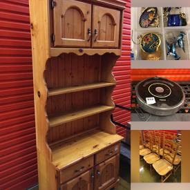 MaxSold Auction: This online auction features silver plate, furniture such as wooden cupboards, dining table, pine desk, Sears sofa and buffet hutch, fabric and sewing supplies, iRobot vacuum, home decor, costume jewelry and much more!