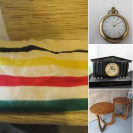 MaxSold Auction: This online auction features Early’s Witneypoint blanket, 47” Samsung TV, furniture such as electric recliner, vintage vanity, oak china cabinet, and fruitwood tables, small kitchen appliances, luggage, glassware, CDs, home decor and much more!