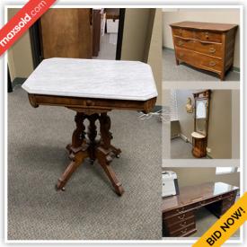 MaxSold Auction: This online auction features haltry, office desk, dining table & chairs, mini-fridge, framed wall art and much more!