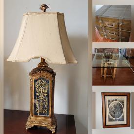 MaxSold Auction: This online auction features framed wall art, antique coffee table, table lamp, bamboo and glass dining table, home decor, step ladders and much more!