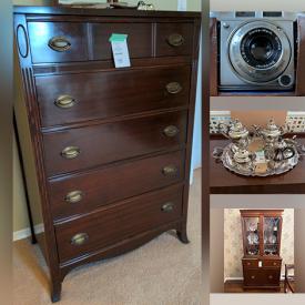 MaxSold Auction: This online auction features Spinning Wheel, Room Divider, Trunk, Stereo Components, Decorative Ceramics, Costume Jewelry, Teacup/Saucer Sets, Tea Trolley, Small Kitchen Appliances, Golf Clubs and much more!
