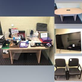 MaxSold Auction: This online auction features Treatment Table, Office Supplies, Mini-Fridge, Coffee Pots, Printer, Reception Desk, Sectional Couch, TV, Office Desks, Roller Carts, Guitar, Drywall, Stackable Chairs, CDs, Small Kitchen Appliances, Window AC and much more!