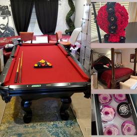 MaxSold Auction: This online auction features display roses and boxes, display cases, preserved roses, air pillows, bar stools, bench, mirror, home decor, stereo system, wall art, packing boxes, privacy screen, mountain bike and much more!