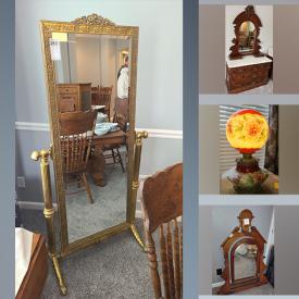 MaxSold Auction: This online auction features various items such as mugs, cast iron, kitchen items, jars, dishes, crystal, decors, lamp, framed art, vases, porcelain, cider set, ceramic, vintage bowls, books, mirror, luggage, linens, toys, bench, table, platters and much more.