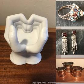 MaxSold Auction: This online auction features Vintage Sterling Silver Jewelry, Vintage Pyrex, Small Kitchen Appliances, Art Supplies, MCM Teapot, Studio Pottery, Silk Scarves, Garden Pots and much more!