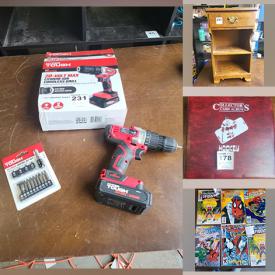 MaxSold Auction: This online auction features hockey cards, comic books, action figures, tools, home health aids, floating shelves, records, 20-quart roaster, electronics, clothing, small kitchen appliances, drills, disinfectant sprayer, books and much more!