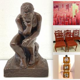 MaxSold Auction: This online auction includes original paintings, framed prints, lamps, dining chairs, home decor, silver plate, Murano glass, and more!