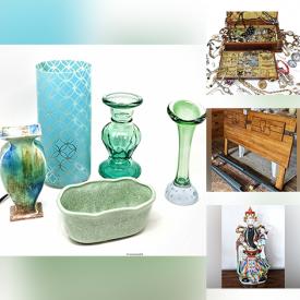 MaxSold Auction: This online auction features Art Pottery, Costume Jewelry, Vintage Corelle, Faberware Pots, Vintage Pyrex, Art Glass, Vintage Western Copper Relief, Collectible Plate, Glass Insulators, Sterling Jewelry, Chinese Statues, Floor Vases, Carved Wood and much more!