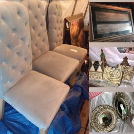 MaxSold Auction: This auction features items like chairs, tables, paintings, chairs, coat racks, home decors, mirrors, frames, trays, coffee sets, frames, wall plaques, mirrors, prints, Christmas decors, robes, coats, wallets, watches, lamps, storage boxes, quilts and much more!