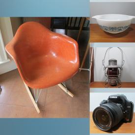 MaxSold Auction: This online auction features Vintage Drinkmaster, art glass, Eames Herman Miller rocker, crystal boudoir lamps, railroad lantern, Coca-Cola bubble lamp, vintage insulators, vintage children's books, puzzle, camera & accessories, Victrola records, and much more!!