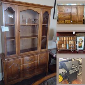 MaxSold Auction: This online auction features cooking appliances such as a Huntington cast grill, a Kenmore grill, and a Char-Griller grill, furniture such as sofas, desks, china hutch, and bookcases, outdoor furniture such as patio chairs and patio table, electronics such as Samsung, Vizio, and Dell monitors, décor such as lamps, metal art, and ceramics, and much more.