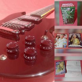 MaxSold Auction: This online auction features blackdog electric guitar,  Royal Doulton, Canadian coins, signed books, vintage clothing, DVDs, computer accessories, vintage sound system, sports trading cards, vintage cabinet and much more!