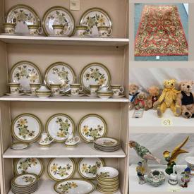 MaxSold Auction: This online auction features glass top table, plant stand and more, rugs, pewter, cat figurines, costume jewelry, Capodimonte figures, silverplate, Noritake china, sadiron, electronics, kitchenware, collectible plush and much more!