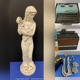 MaxSold Auction: This online auction features Vintage Pearls, Vintage Camera Equipment, Teacup/Saucer Sets, Watches, Art Glass, Rumtopf Rum Pots, Studio Pottery, Fine Jewellery, Fishing Gear, Chaise Lounge, Electric Organ, Vinyl Records, Metal Lunchboxes and much more!