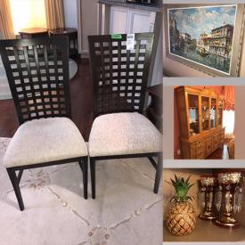 MaxSold Auction: This online auction features silver plate, Capodimonte, crystal ware, furniture such as Malcolm Furniture dining table, buffet cabinet, end tables and entertainment cabinet, home decor, small kitchen appliances, lamps, framed paintings, area rugs, pottery and much more!