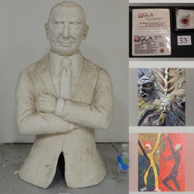 MaxSold Auction: This online auction features carved figurines, sculptures, oil painting on fabric, vision goggles, kitchen appliances, speakers, pottery vases, bowls, paintings, jewelry, clay tile sculpture and much more!