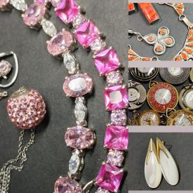 MaxSold Auction: This auction features sterling silver jewelry, coral jewelry, moonstone, pearl, 10Kt gold, Swarovski jewelry, bracelets, various type of brooches, sterling silver charms, New Chloe Eyeglasses, vintage pay bills, art books, vintage rulers collection, mirror and much more