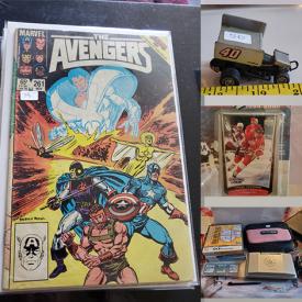 MaxSold Auction: This online auction features Marvel and DC comics, Yu-gi Oh cards, sports trading cards, vintage lamps, Pez collectibles, vintage toys, barware, blu-ray player, DVDs and much more!