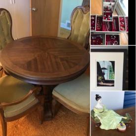 MaxSold Auction: This online auction includes Royal Doulton, Hummel, fine china, vintage radios, model trains, signed wall art, Stiffel lamps, furniture such as side tables, secretary desk, and more!