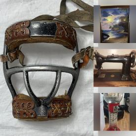 MaxSold Auction: This online auction features an antique vanity, vintage sewing machine, Waterford crystal flutes glasses, oil on canvas, garment steamer, hair dryer, pair of Chinese cloisonne vases, mosaic mirror, tools and much more!