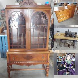 MaxSold Auction: This online auction features home electronics, vintage sewing machines, vintage cabinets, fire bricks, vintage jewelry & watches, fire bowl, barrister cabinet, jester dolls, vintage purple glass, stained glass piece, craft supplies, aquarium, keyboard and much more!