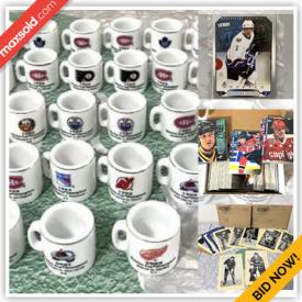 MaxSold Auction: This online auction features Hockey, Baseball, Football cards, mainly from the 70s, 80s and 90s, as well as collectible hockey photos from the 40s and 50s.