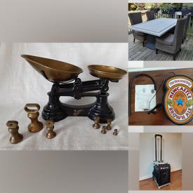 MaxSold Auction: This online auction features Patio Furniture, Blu-ray Movies, Perfume Decanters, “Church” Style Frames, NIB Heaters, NIB Sport Shelter, Teacup/Saucer Sets, Chrome Chandelier, Crystal Knobs, Vinyl Blinds, Bifold Doors, TVs, Office Supplies and much more!