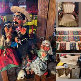 MaxSold Auction: This online auction features armchairs, vintage toybox, hairdressing supplies, gazelle exercising machine, DVDs, sweater machine, microwave kiln, string puppets, Queen Anne style chair, books, Gorham figures, decor and much more!