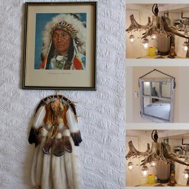 MaxSold Auction: This online auction features artwork, driftwood chandeliers, driftwood Light, other lights, barn wood mirror, vanity light, Vintage klm lot and much more!