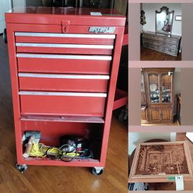 MaxSold Auction: This online auction features furniture such as a recliner chair, tables, ProCom fireplace, desk, cart, tool chest, barrister case, pullout sofa bed and more, books, wall decor, stone figures, dumbbells, freezer, kitchenware, houseware, drill, prints and much more!