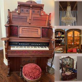 MaxSold Auction: This online auction features furniture such as curio cabinets, Victorian bed, secretary desk, carved Victorian sofa, china cabinets, vintage tea cart and more, lamps, Goebel, teacups and china, Christmas decor, electronics, power tools, hand tools, media, chandelier, rugs, toys, W.C. Jordon antique pump organ, garden supplies, camping supplies and much more!